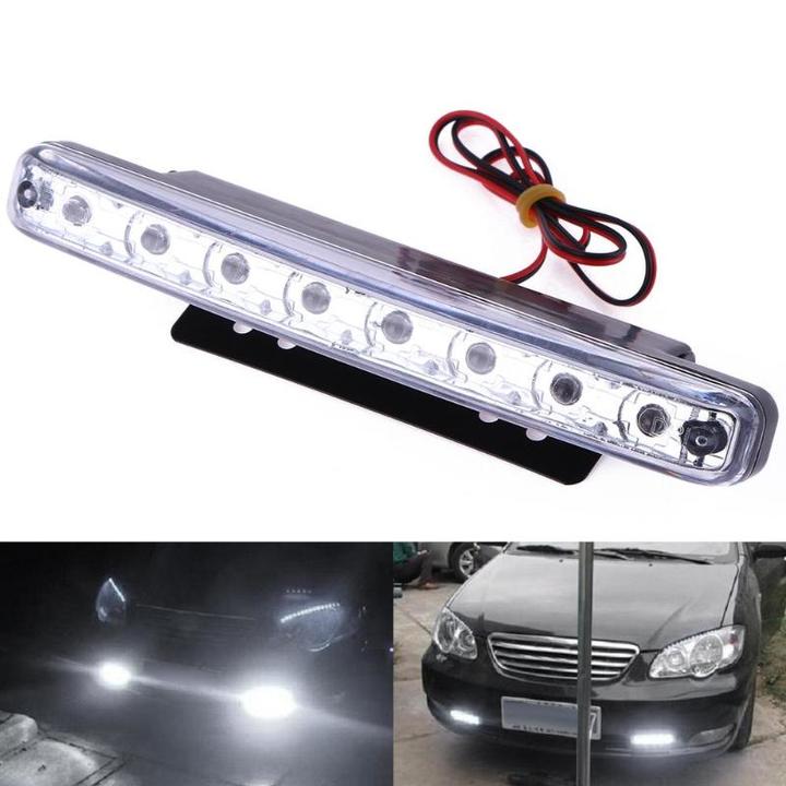 2 X Super Bright White Car 8-LED DRL Day Time Runing Light Driving light Kit