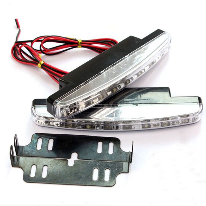 2 X Super Bright White Car 8-LED DRL Day Time Runing Light Driving light Kit