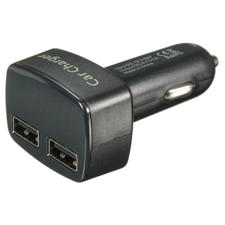 4 In 1 Dual USB Car Charger Voltmeter Volt Current Temperature Meters Portable Car Voltage Tester