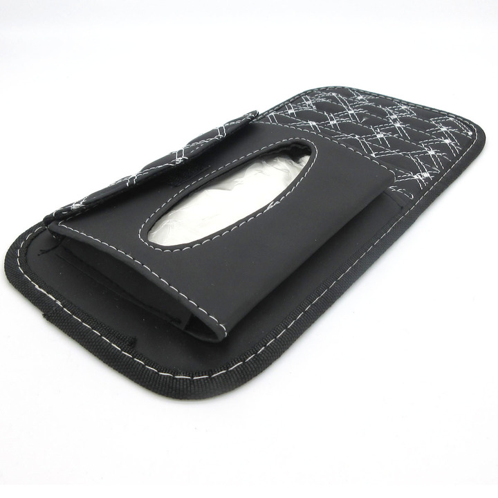 Car Kit Tissue Box Universal Car Sun Visor Hanging Type Embroidery Pattern Tissue Cover