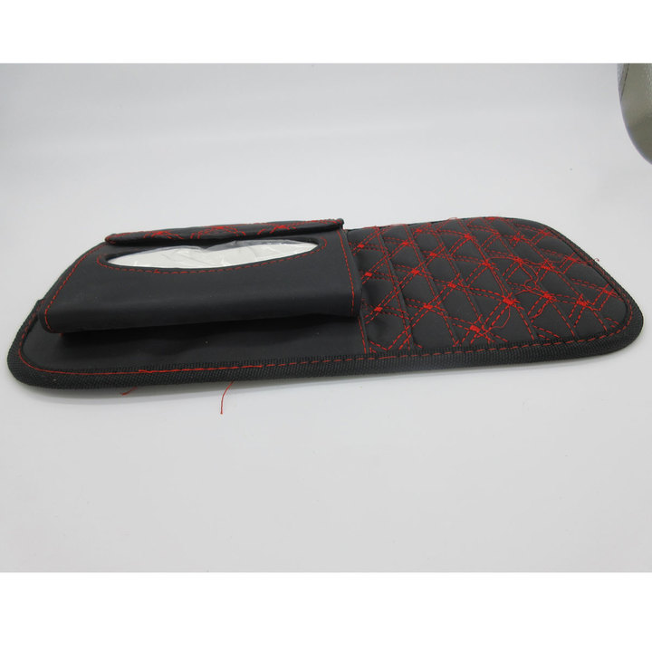 Car Kit Tissue Box Universal Car Sun Visor Hanging Type Embroidery Pattern Tissue Cover