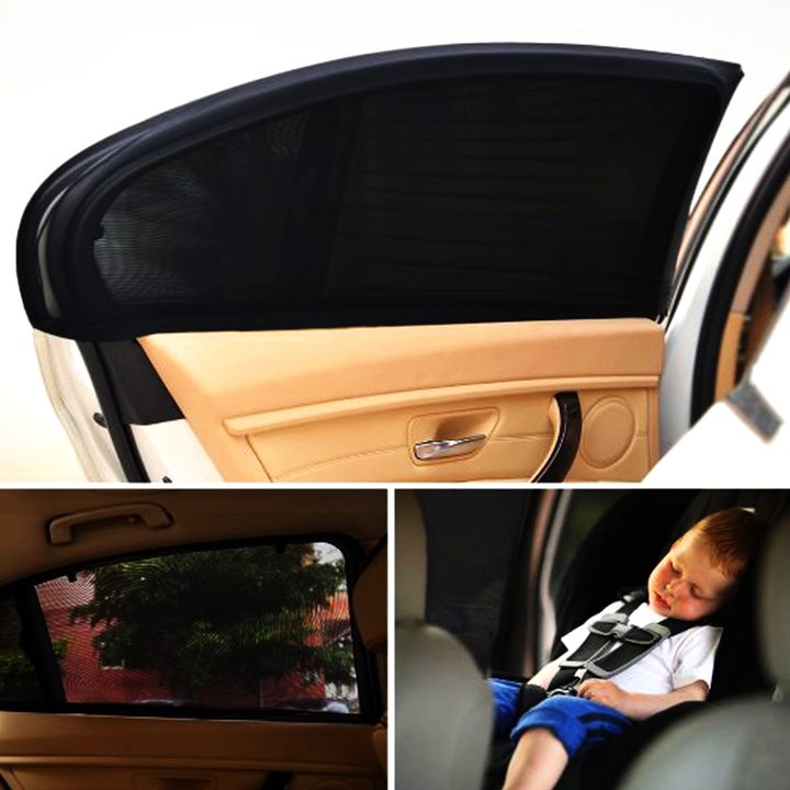 2PCS Car Window Cover Sunshade Curtain UV Protection Shield Sun Shade Mesh