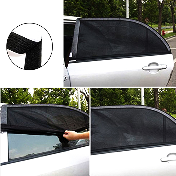 2PCS Car Window Cover Sunshade Curtain UV Protection Shield Sun Shade Mesh