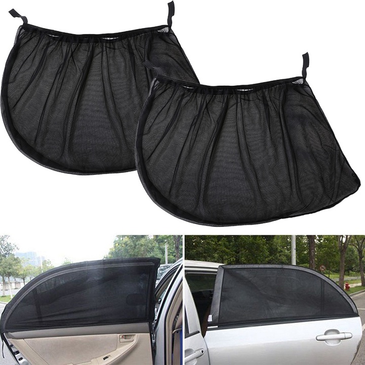 2PCS Car Window Cover Sunshade Curtain UV Protection Shield Sun Shade Mesh
