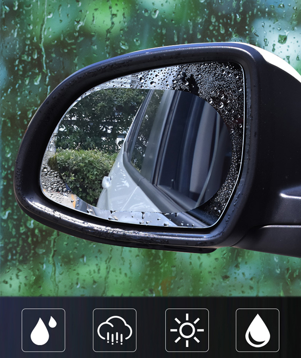 2Pcs Anti Fog Car Rearview Mirror Film Rainproof Clear Car Sticker