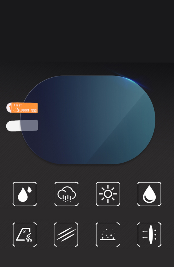 2Pcs Anti Fog Car Rearview Mirror Film Rainproof Clear Car Sticker