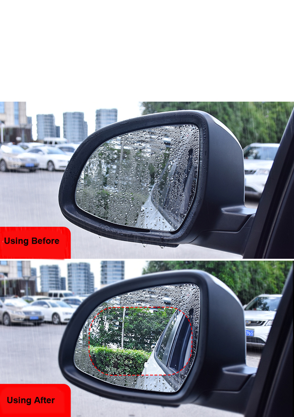 2Pcs Anti Fog Car Rearview Mirror Film Rainproof Clear Car Sticker