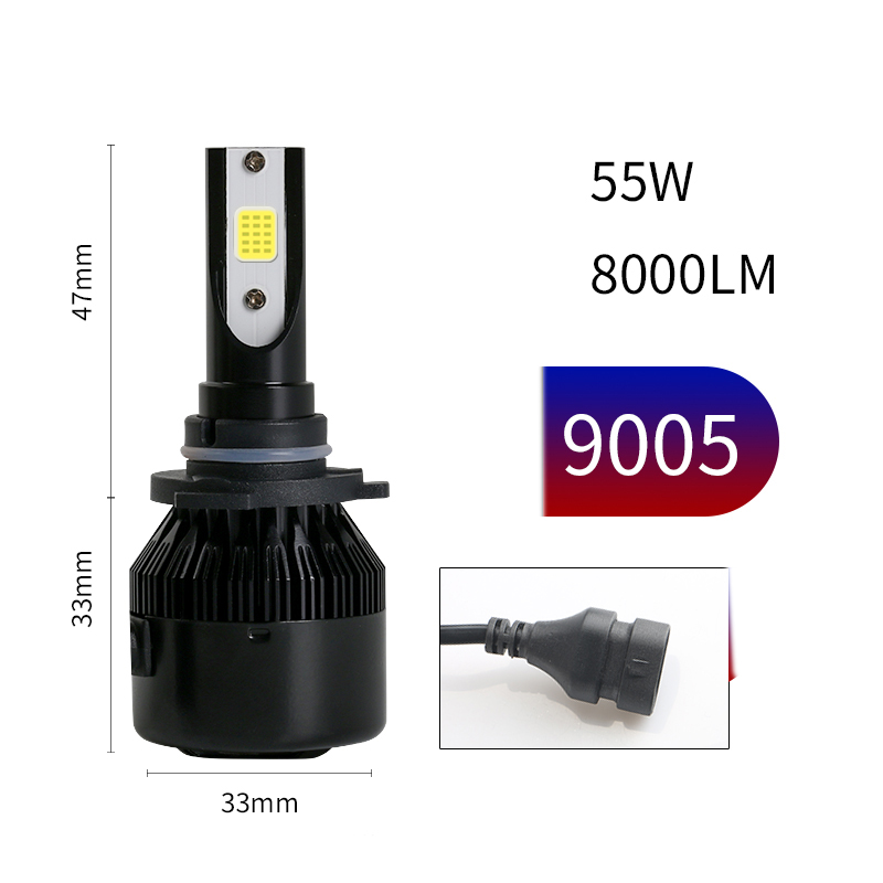 2PCS Car Headlight 9005 9006 9012 55W 8000LM LED Car Styling Auto Headlamp Fog Light Bulbs