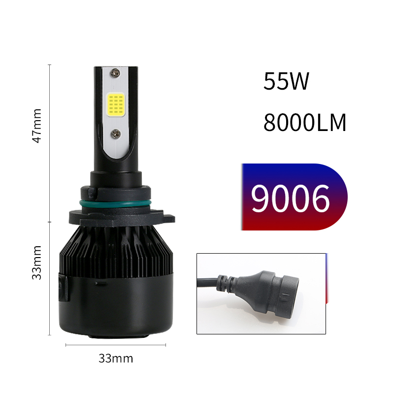 2PCS Car Headlight 9005 9006 9012 55W 8000LM LED Car Styling Auto Headlamp Fog Light Bulbs