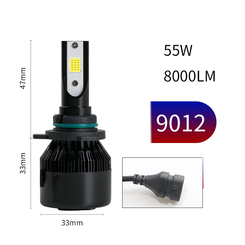2PCS Car Headlight 9005 9006 9012 55W 8000LM LED Car Styling Auto Headlamp Fog Light Bulbs