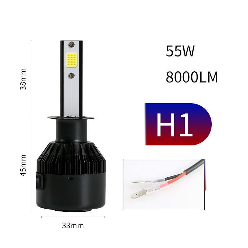 2PCS Car Headlight H1 H3 H4 H7 LED 55W LED Bulb Auto Fog Light 12V