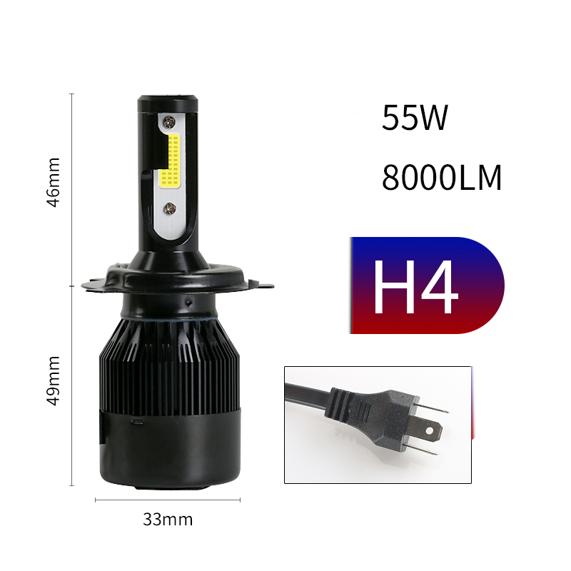 2PCS Car Headlight H1 H3 H4 H7 LED 55W LED Bulb Auto Fog Light 12V