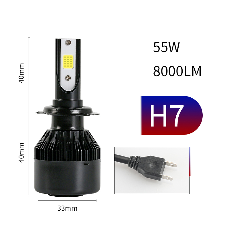 2PCS Car Headlight H1 H3 H4 H7 LED 55W LED Bulb Auto Fog Light 12V