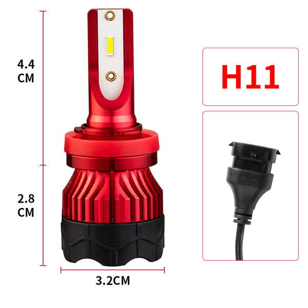 2PCS Universal 55W Car Headlight H8 H9 H11 LED Car Lights Bulb 6000K