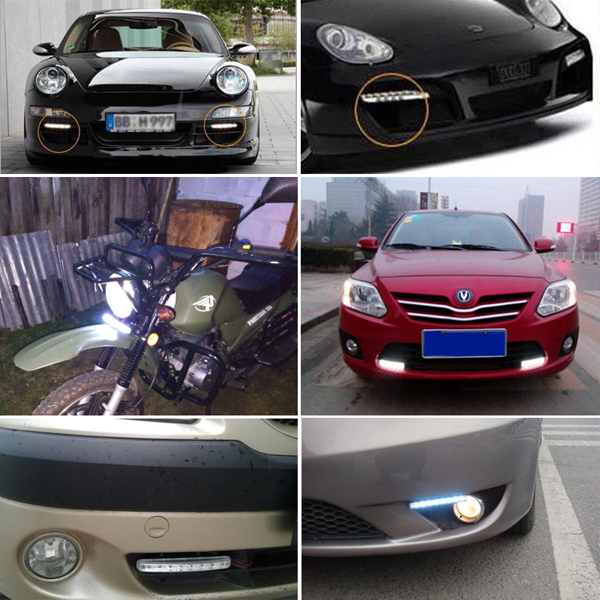 Car External LED Working Bulb Daytime Running Light Super Bright White Auto Fog Lamp Car DRL 8LED