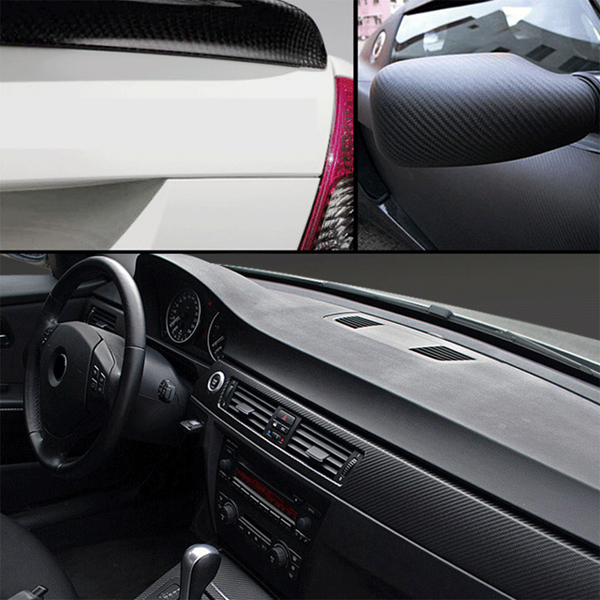 5PCS Car Styling Carbon Fiber 3D Car Stickers 10cm x 127cm Tint Vinyl Film