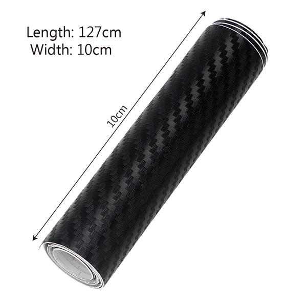 5PCS Car Styling Carbon Fiber 3D Car Stickers 10cm x 127cm Tint Vinyl Film