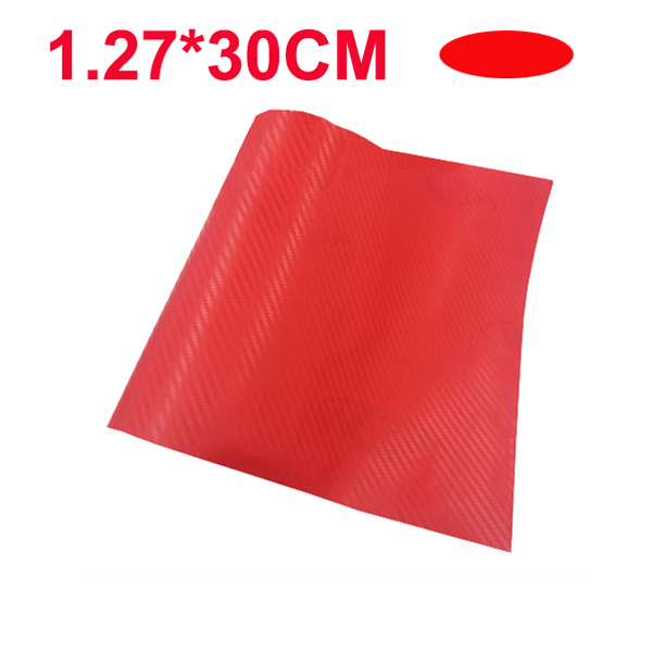 5PCS 30cmx127cm 3D Carbon Fiber Vinyl Car Wrap Sticker Sheet Roll Film Car Interior Motorcycle