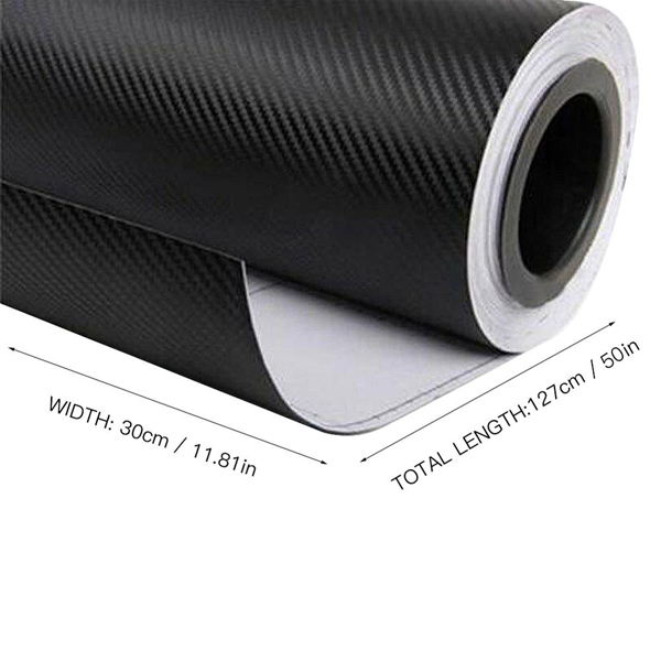 5PCS 30cmx127cm 3D Carbon Fiber Vinyl Car Wrap Sticker Sheet Roll Film Car Interior Motorcycle