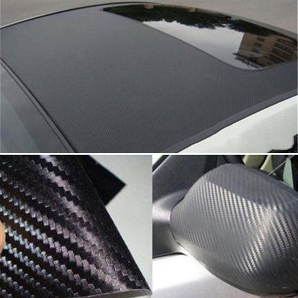 5PCS 30cmx127cm 3D Carbon Fiber Vinyl Car Wrap Sticker Sheet Roll Film Car Interior Motorcycle