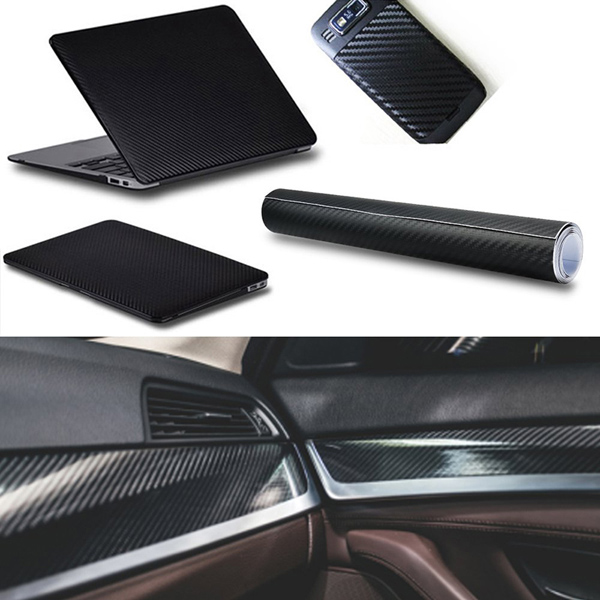 5PCS 3D Carbon Fiber Vinyl Film Car Stickers Waterproof Car Styling Wrap Auto Vehicle Detailing