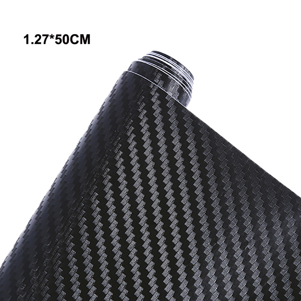 5PCS 3D Carbon Fiber Vinyl Film Car Stickers Waterproof Car Styling Wrap Auto Vehicle Detailing
