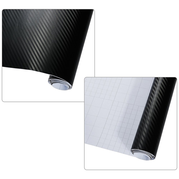 5PCS 3D Carbon Fiber Vinyl Film Car Stickers Waterproof Car Styling Wrap Auto Vehicle Detailing