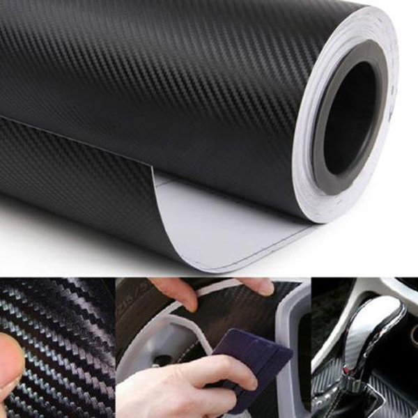 5PCS Waterproof Car Sticker 3D Carbon Fiber Vinyl Adhesive Film Sheet Roll Auto Car DIY Sticker