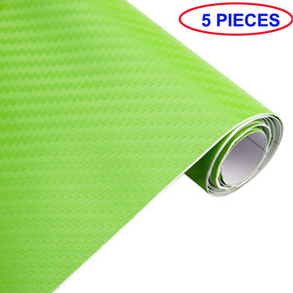 5PCS Waterproof Car Sticker 3D Carbon Fiber Vinyl Adhesive Film Sheet Roll Auto Car DIY Sticker