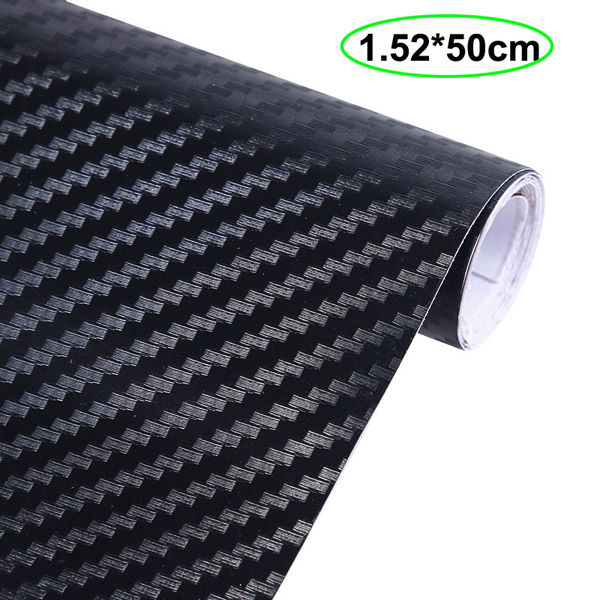 5Pices 1.52x0.5m 3D Silver Carbon Fiber Film Car Wrap film Sheet Car Body Wrapping Sticker Decor