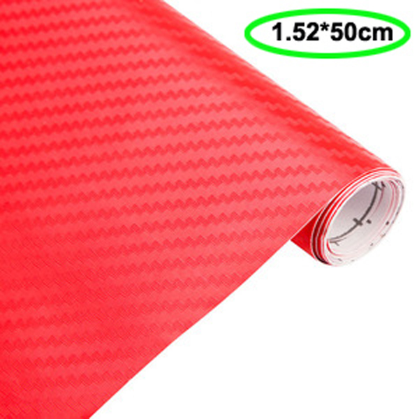 5Pices 1.52x0.5m 3D Silver Carbon Fiber Film Car Wrap film Sheet Car Body Wrapping Sticker Decor