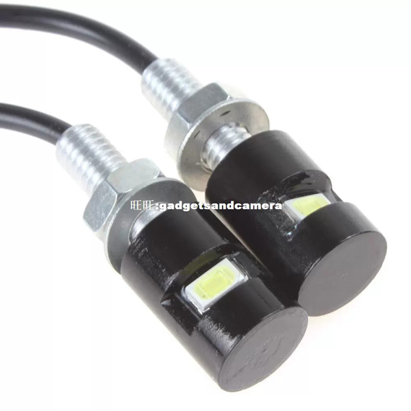2pcs Motorcycle LED License Plate Lights Car Auto Front Tail Number Lamps Bulbs White