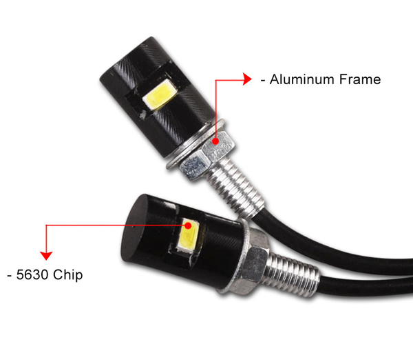 2pcs Motorcycle LED License Plate Lights Car Auto Front Tail Number Lamps Bulbs White