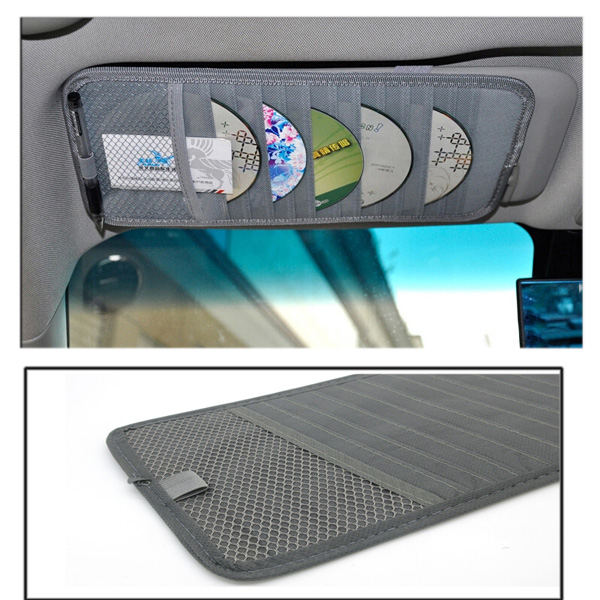 New Portable Sunshade 12 Disc Capacity DVD CD Case for Car Media Storage CD Bag