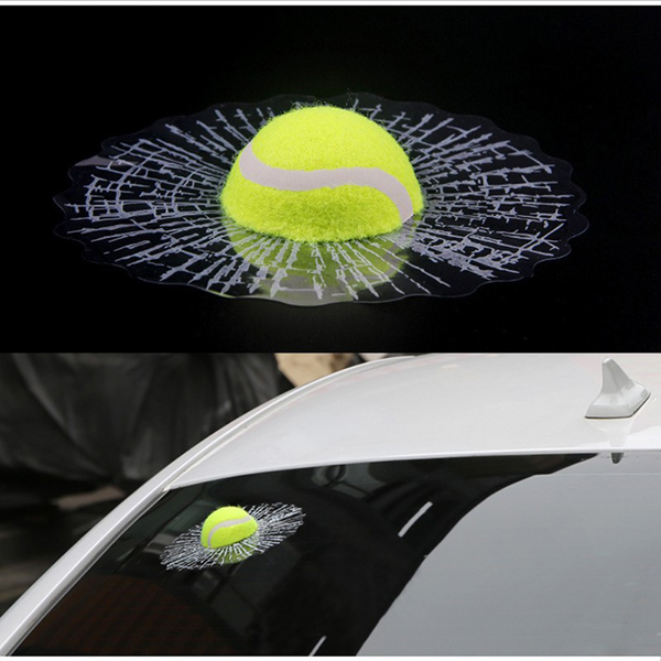 New 3D Tennis Car Stickers Funny Auto Car Styling Ball Hits Car Body Window Sticker