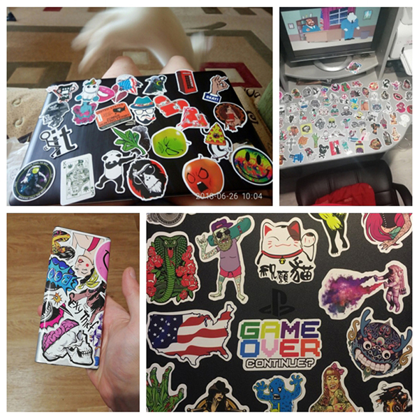 100Pcs Random  Car Motorcycle Luggage Laptop Bike Scooter Stickers Doodling Travel DIY Stickers