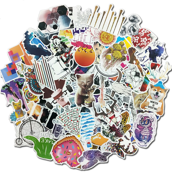 100Pcs Random  Car Motorcycle Luggage Laptop Bike Scooter Stickers Doodling Travel DIY Stickers