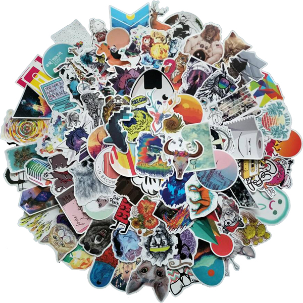 100Pcs Random  Car Motorcycle Luggage Laptop Bike Scooter Stickers Doodling Travel DIY Stickers