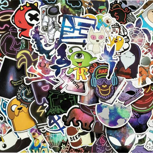 100Pcs Random  Car Motorcycle Luggage Laptop Bike Scooter Stickers Doodling Travel DIY Stickers