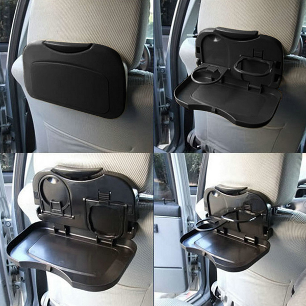 Car Folding Table Auto Drink Food Cup Tray Stand Desk Car Back Seat Table Beverage Holder