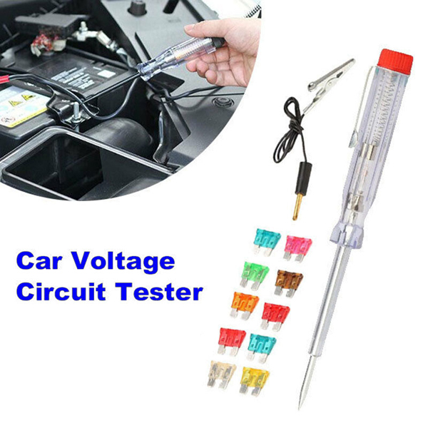 Car System Circuit Tester 6/12/24V Long Probe Continuity Test Replaceable Car Tool