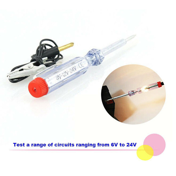 Car System Circuit Tester 6/12/24V Long Probe Continuity Test Replaceable Car Tool