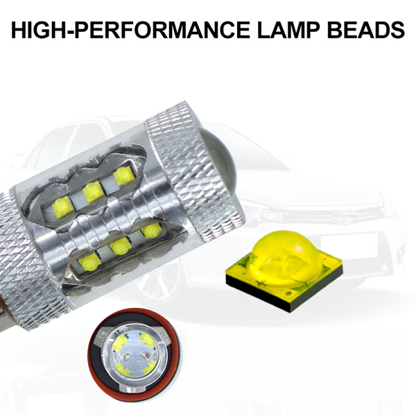 1 Pair 9006 HB4 FOR XBD chip 80w LED Car Fog Light Driving Bulb