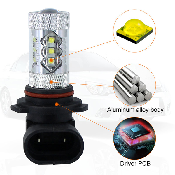 1 Pair 9006 HB4 FOR XBD chip 80w LED Car Fog Light Driving Bulb