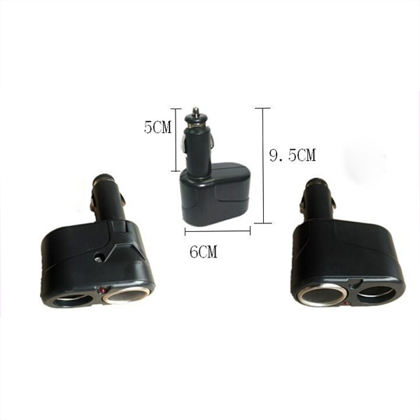 New Car Cigarette Lighter Splitter Plug Dual Car Charger
