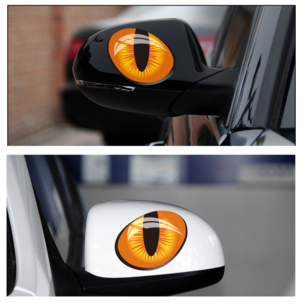 1 Pair 12*10cm Cute Simulation Cat Eyes Car Stickers 3D Vinyl Decal