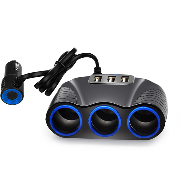 12V/24V 120W 3.1A 3 Way Auto Sockets Car Cigarette Lighter Adapter Lighter Splitter Lighter