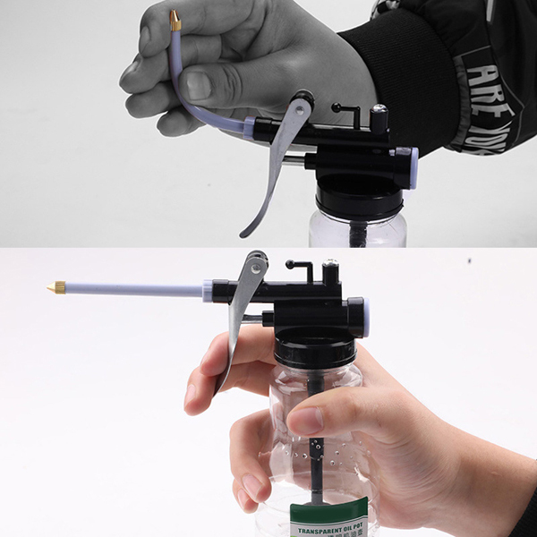 New 250 ml Oiler Greasing Transparent Oil Can Lubrication High Pressure Pump Oiler