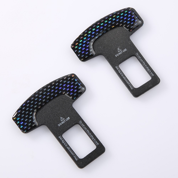 2Pcs Safety Belt Buckles Real Carbon Fiber Trucks Car Seat Safty Belt Alarm Canceler Stopper