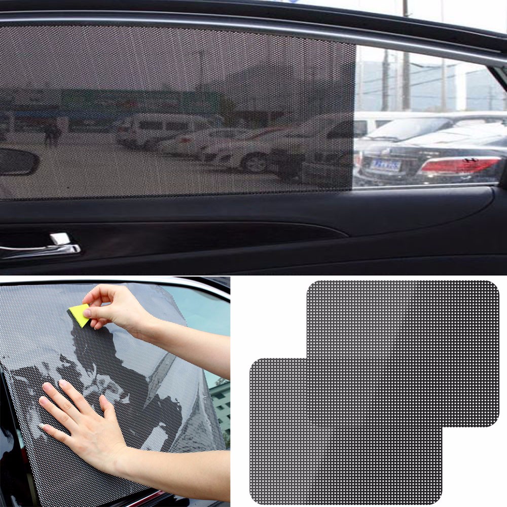 2pcs/Pack Car Sun Shades Rear Window Cover Black PVC Sunshade Side Covers Shield Screen Visor